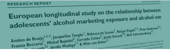 Nieuw onderzoek naar het verband tussen alcoholreclame en drinken door jongeren